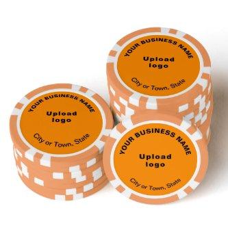 Orange Color Business Brand on Poker Chips