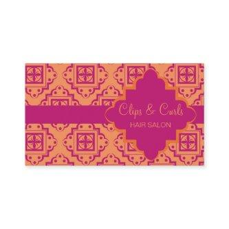 Orange Coral & Magenta Arabesque Moroccan Graphic