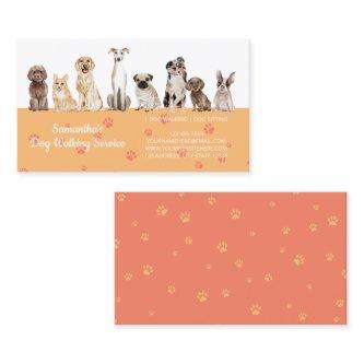 Orange Cute Paws Watercolor Dogs