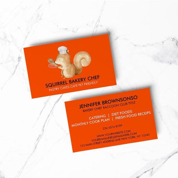 Orange Cute Squirrel Bakery