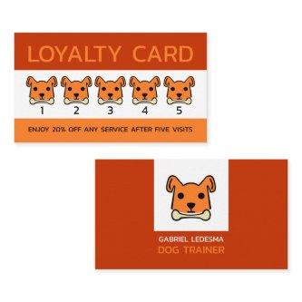 Orange Dog, Dog Trainer Business Loyalty Card