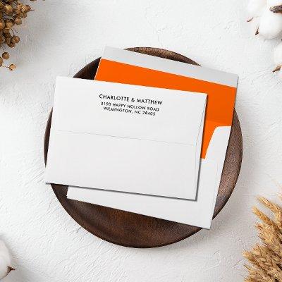 ORANGE Elegant return address family name Envelope