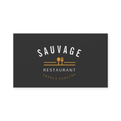Orange Fork & Knife Logo Catering Restaurant Cafe