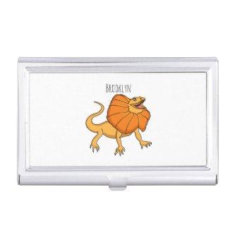 Orange frilled-neck lizard cartoon illustration  case