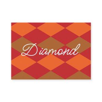 Orange Green Checkered Diamond Pattern