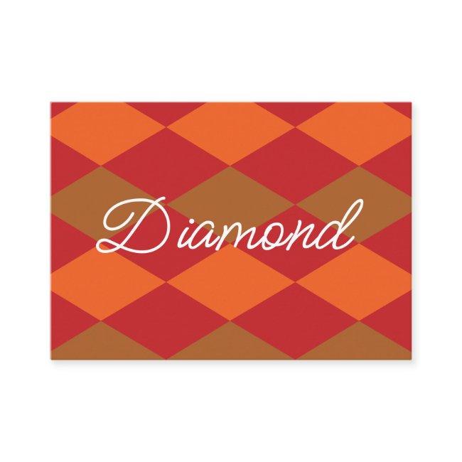 Orange Green Checkered Diamond Pattern