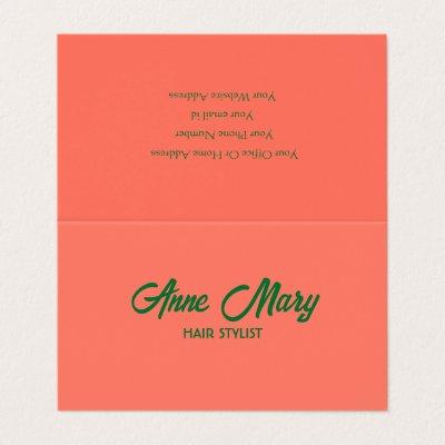 Orange Green Modern Bold Script Salon Hair Stylist