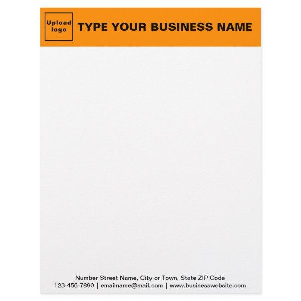 Orange Header and Black Texts Footer on Business Letterhead