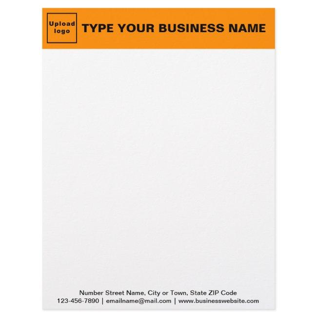 Orange Header and Black Texts Footer on Business Letterhead