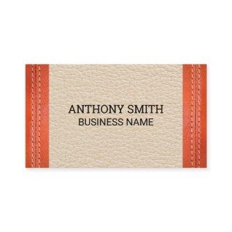 Orange Leather Stitched Leather Background
