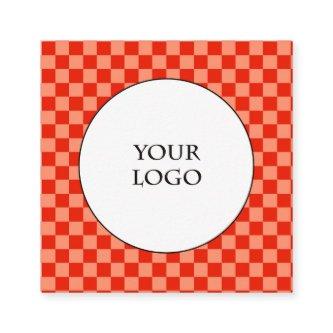 Orange Light Orange Checks Pattern & Logo Square