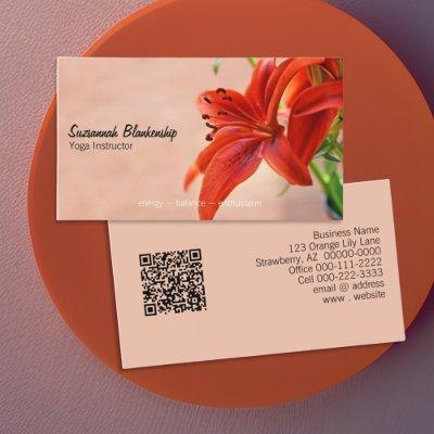 Orange Lily Photograph Yoga Instructor QR Code