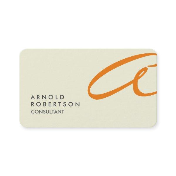 Orange Monogram Plain Beige Trendy