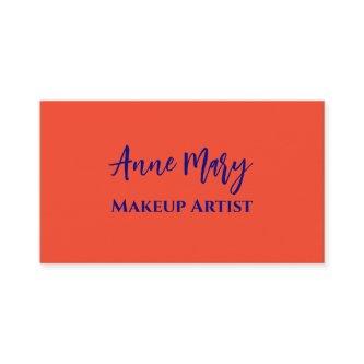 Orange Navy Blue Makeup Artist Beauty Salon Custom