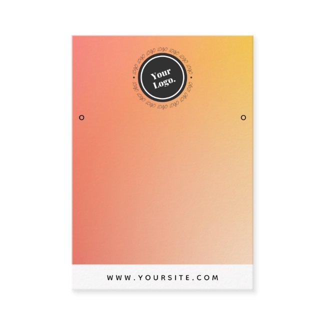 Orange Ombre Gradient Custom Logo Earrings Display