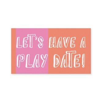 Orange & Pink Color Block Playful Play Date Calling Card