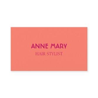 Orange Pink Modern Bold Hair Stylist Salon Minimal