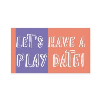 Orange & Purple Color Block Playful Play Date Calling Card