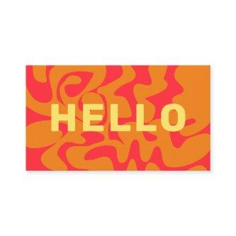 Orange Red Lemon Yellow Groovy Waves HELLO