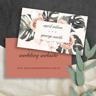 ORANGE RUST BOHO MOSTRERA FLORAL WEDDING WEBSITE