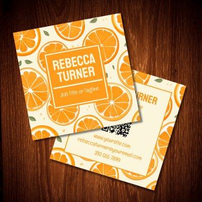 Orange Slice Pattern, QR Code Square