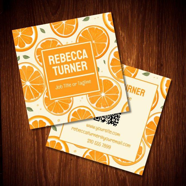Orange Slice Pattern, QR Code Square