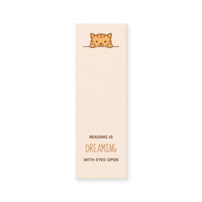 Orange Tabby Cat Peeking above Bookmark Quote Mini