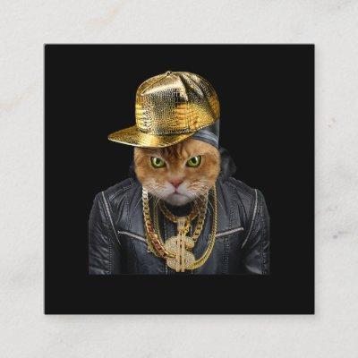 Orange Tabby Cat Rapper As Hip Hop Artist Square