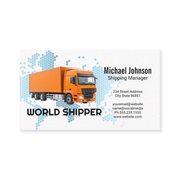 Orange Trailer Truck | Digital World Map