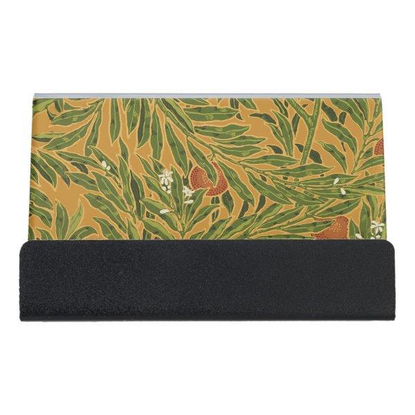 Orange Tree Vintage Wallpaper Pattern Art Nouveau Desk  Holder
