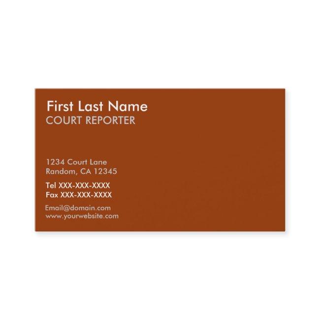 Orange white court reporter custom