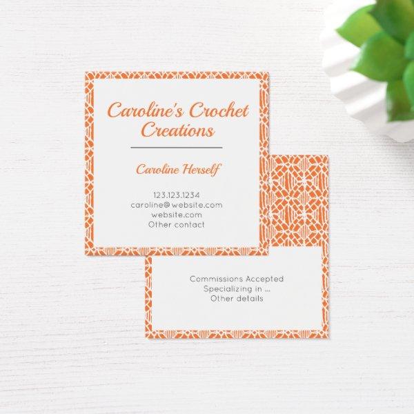 Orange & White Crochet Lace Pattern