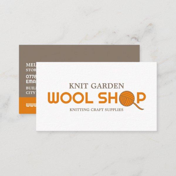 Orange Wool Shop Logo, Knitting Store, Yarn Store