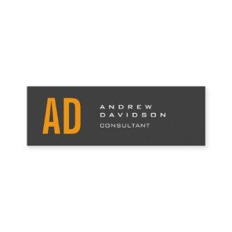 Orange Yellow Gray Monogram Modern