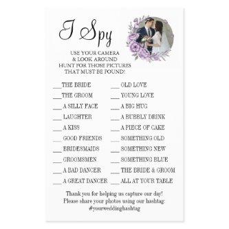 Orchid I spy wedding reception game card Flyer