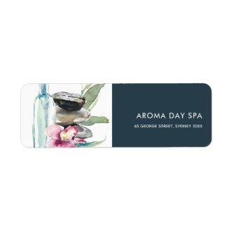 ORCHID STONE BAMBOO WATERCOLOR SPA MASSAGE THERAPY LABEL