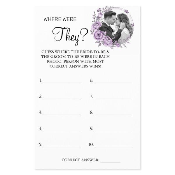 Orchid Where were They Bridal shower game card Flyer