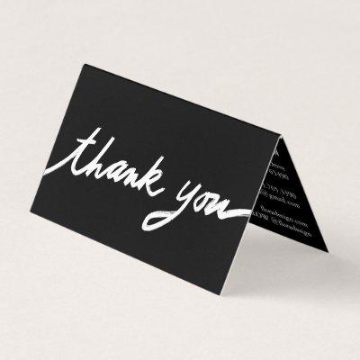 Order Thank You Custom Script Black White Folded