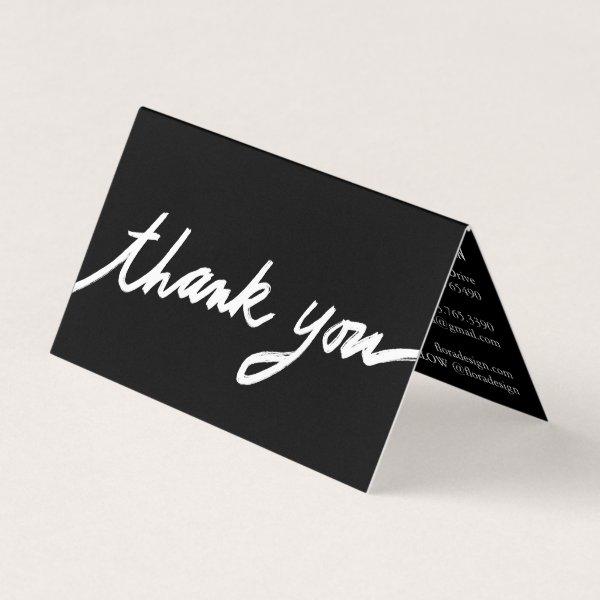 Order Thank You Custom Script Black White Folded