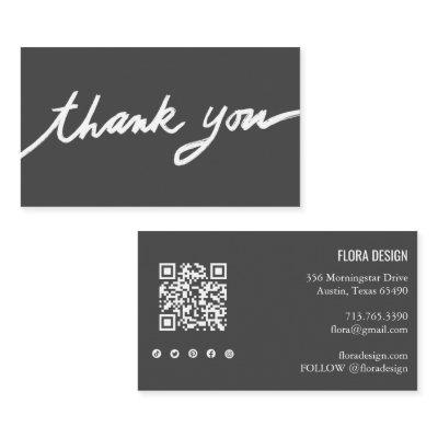 Order Thank You Custom Script QR Code Social Icons