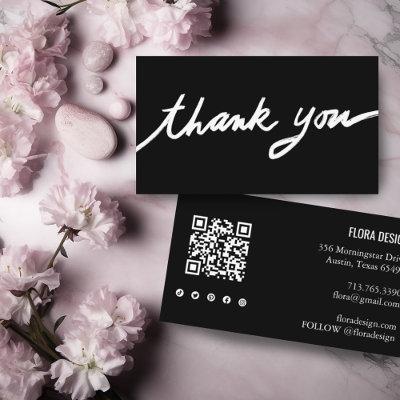 Order Thank You Custom Script QR Code Social Icons