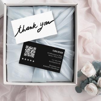 Order Thank You Custom Script QR Code Social Icons