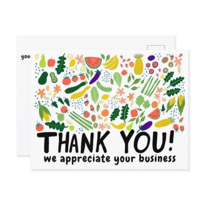 Order THANK YOU Groceries Fruits Veggies CUSTOM Postcard