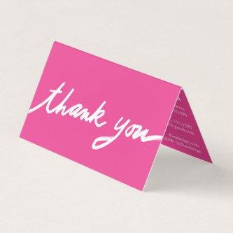 Order Thank You Script Pink Social Icons QR Folded