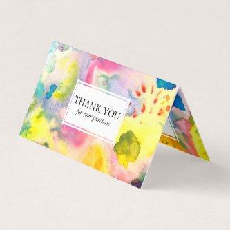Order Thank You Watercolor Colorful Vivid Folded