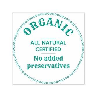 Organic certified no added preservatives label self-inking stamp