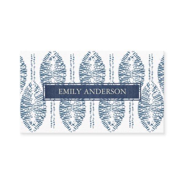 ORGANIC LEAF PATTERN INDIGO BLUE TIE DYE BATIK