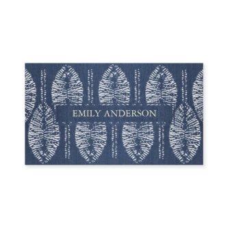 ORGANIC LEAF PATTERN INDIGO BLUE TIE DYE BATIK