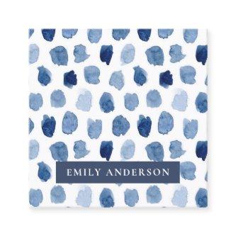 ORGANIC NAVY BLUE INDIGO DOTS TIE DYE PATTERN SQUARE