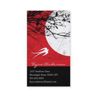 Oriental Swallows In Moonlight Modern Chic Asian